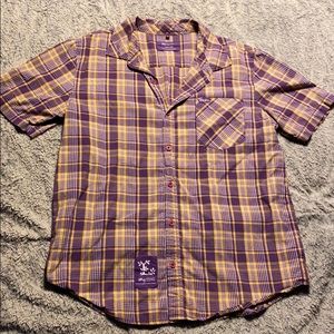LRG Plaid Short sleeve button up size L